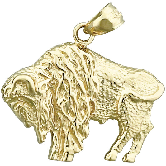 14K Gold American Bison Pendant