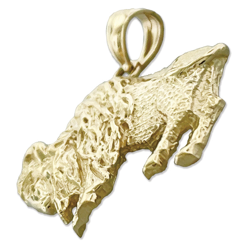 14K Gold American Bison Pendant