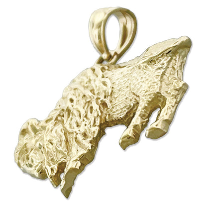 14K Gold American Bison Pendant