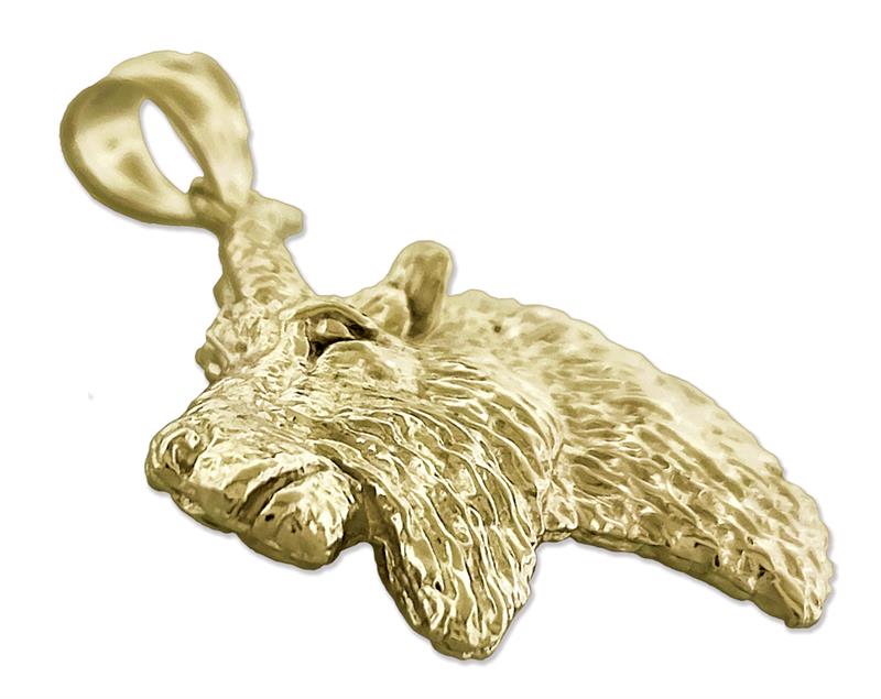 14K Gold Billy Goat Head Pendant