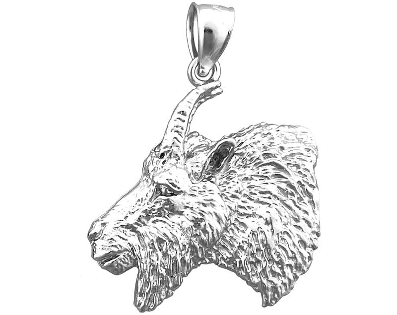 14K Gold Billy Goat Head Pendant