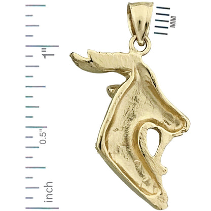 14K Gold Goat Head Pendant