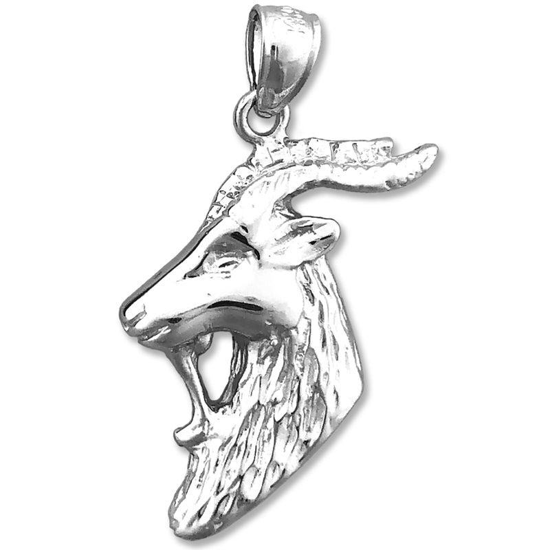 14K Gold Goat Head Pendant