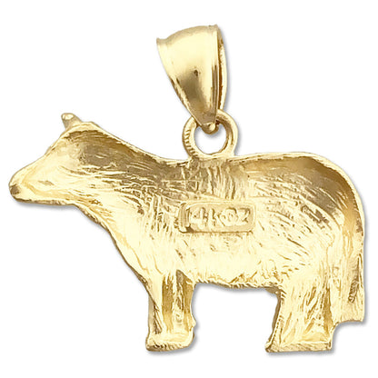 14K Gold Farm Cow Charm