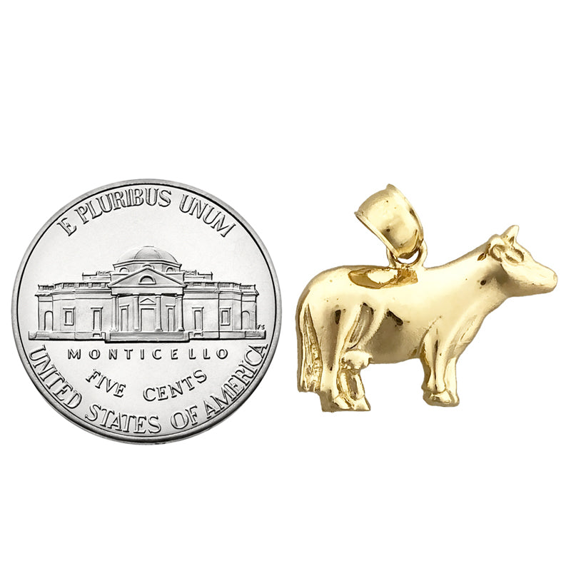14K Gold Farm Cow Charm