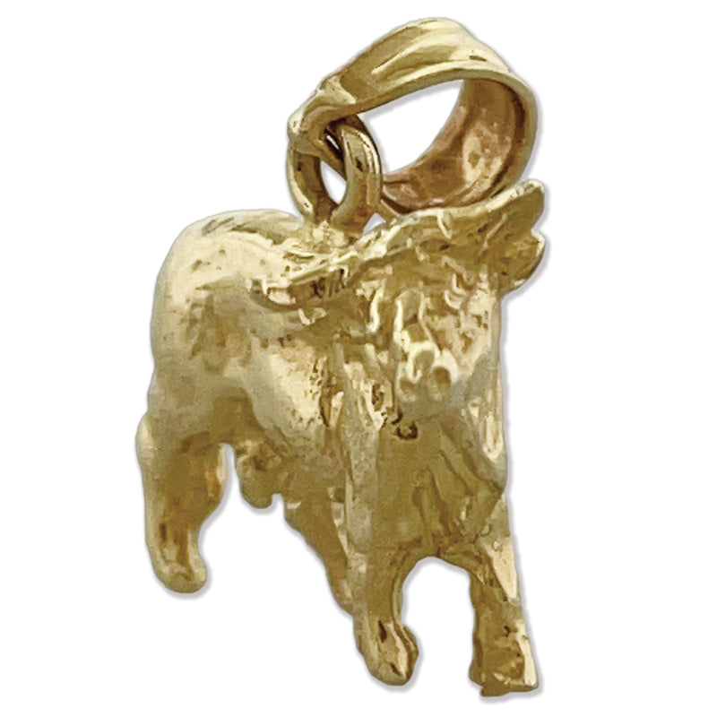 14K Gold 3D Cow Charm