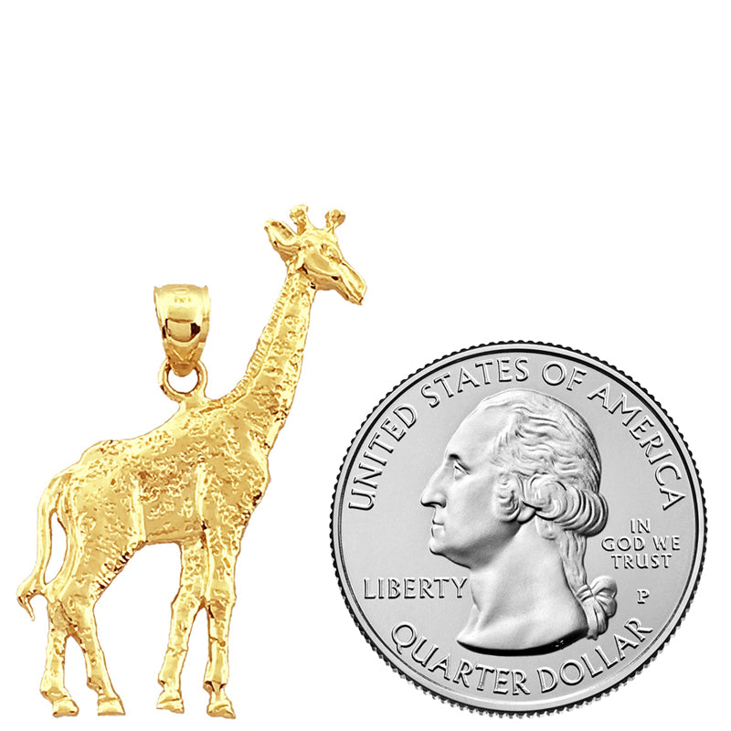 14K Gold 35MM Giraffe Pendant