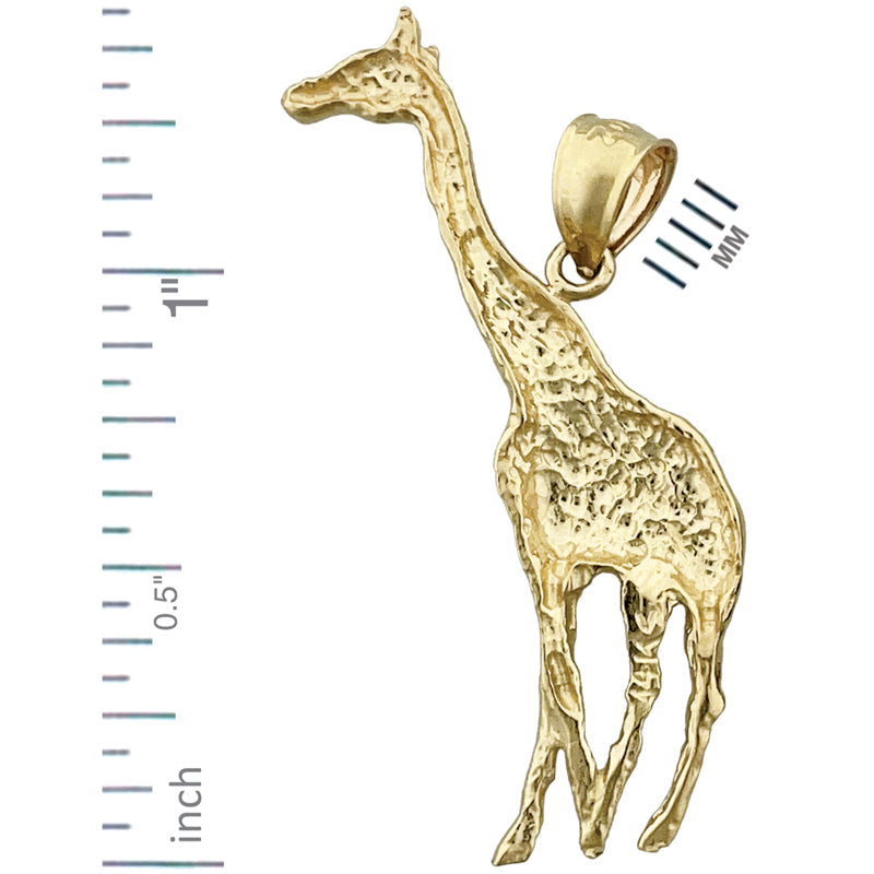 14K Gold 36MM Giraffe Pendant