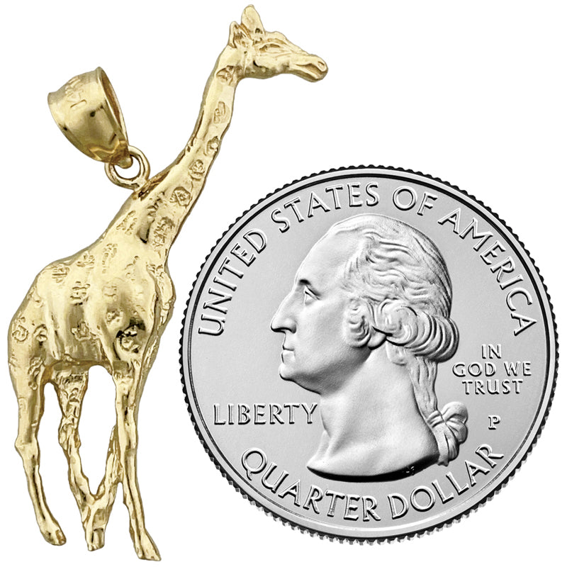 14K Gold 36MM Giraffe Pendant