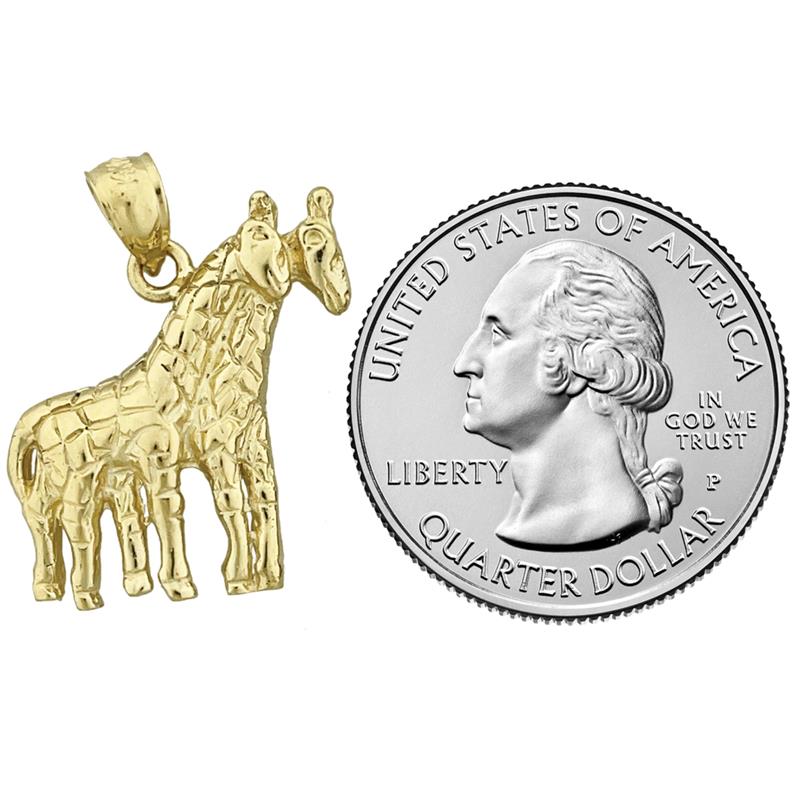 14K Gold Two Giraffes Pendant