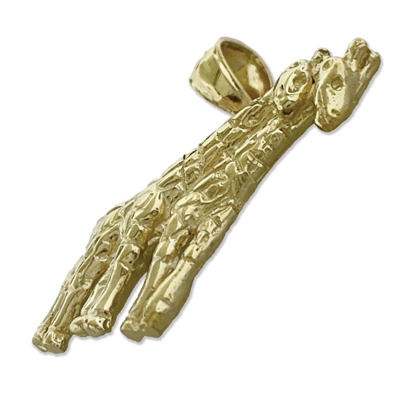 14K Gold Two Giraffes Pendant