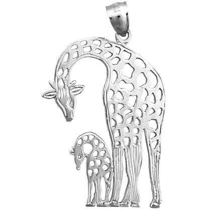 14K Gold Cut-Out Giraffe with Calf Pendant