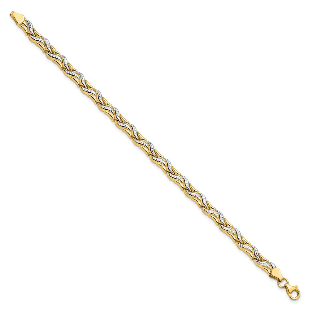 14K Yellow & Rhodium D/C Bracelet