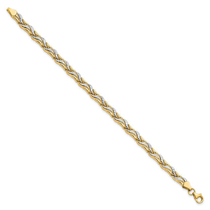 14K Yellow & Rhodium D/C Bracelet