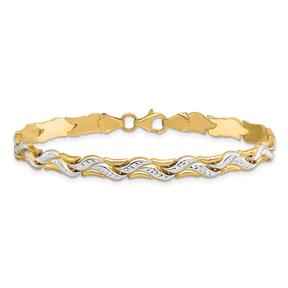 14K Yellow & Rhodium D/C Bracelet