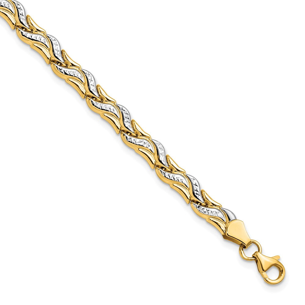 14K Yellow & Rhodium D/C Bracelet