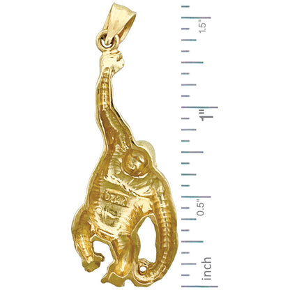 14K Gold Ape Pendant