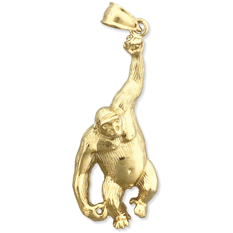 14K Gold Ape Pendant