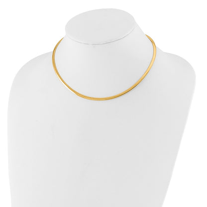 14K Two Tone 3mm Reversible Omega Necklace