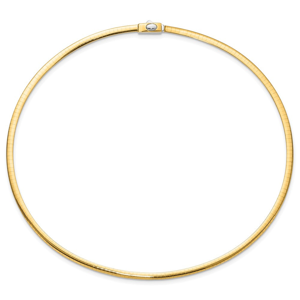 14K Two Tone 3mm Reversible Omega Necklace