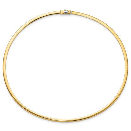 14K Two Tone 3mm Reversible Omega Necklace