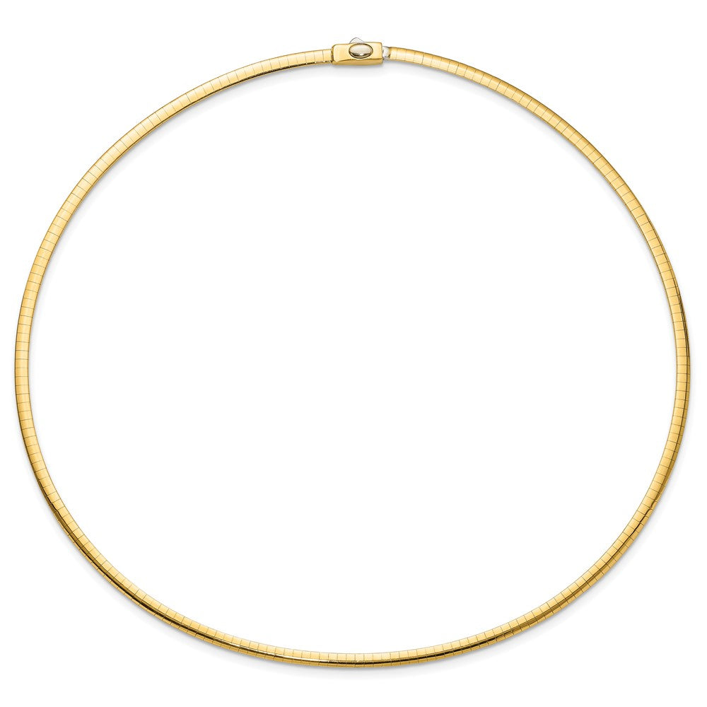 14K Two Tone 3mm Reversible Omega Necklace