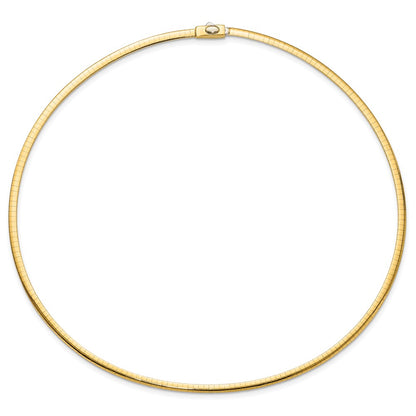 14K Two Tone 3mm Reversible Omega Necklace