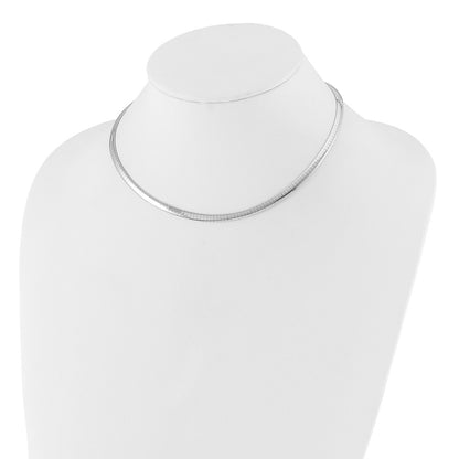 14K Two Tone 4mm Reversible Omega Necklace