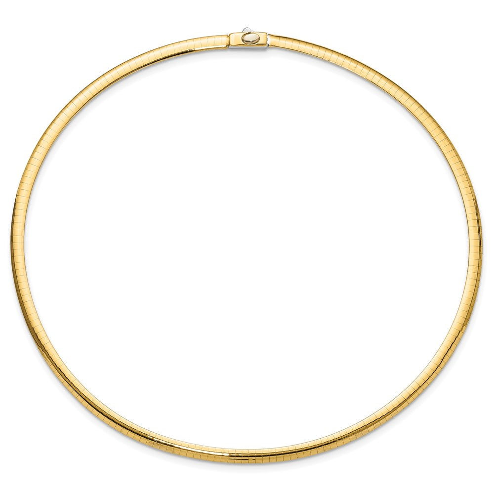 14K Two Tone 4mm Reversible Omega Necklace