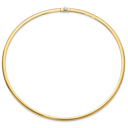 14K Two Tone 4mm Reversible Omega Necklace