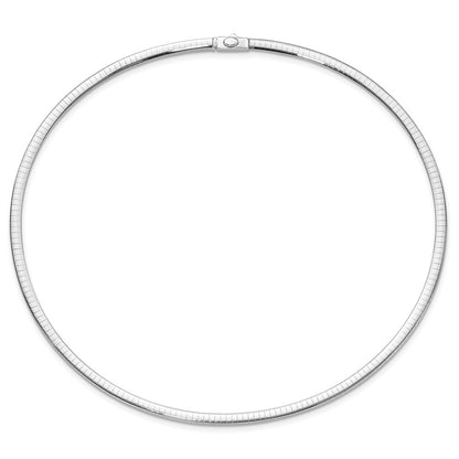 14K Two Tone 4mm Reversible Omega Necklace