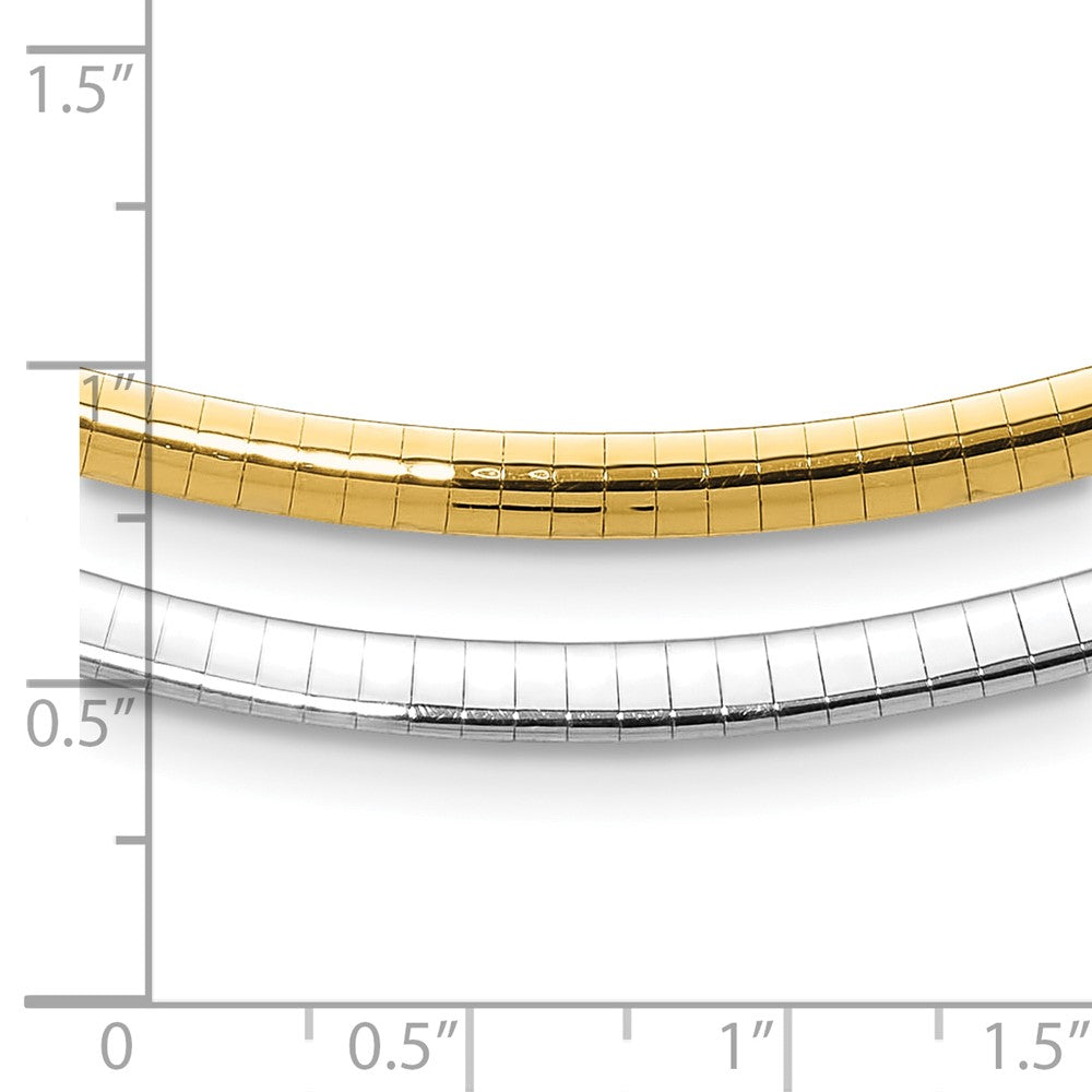 14K Two Tone 4mm Reversible Omega Necklace