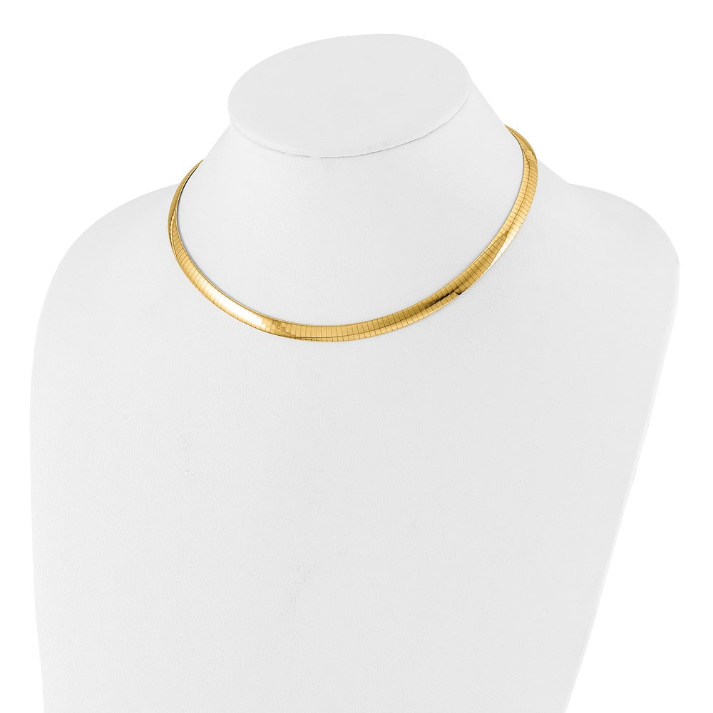 14K Two Tone 6mm Reversible Omega Necklace