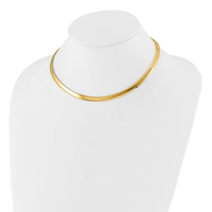 14K Two Tone 6mm Reversible Omega Necklace