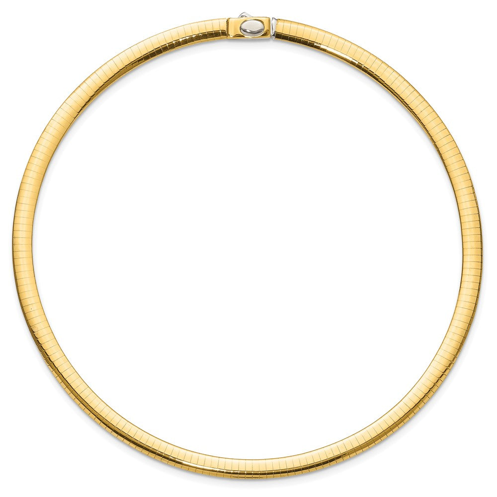 14K Two Tone 6mm Reversible Omega Necklace