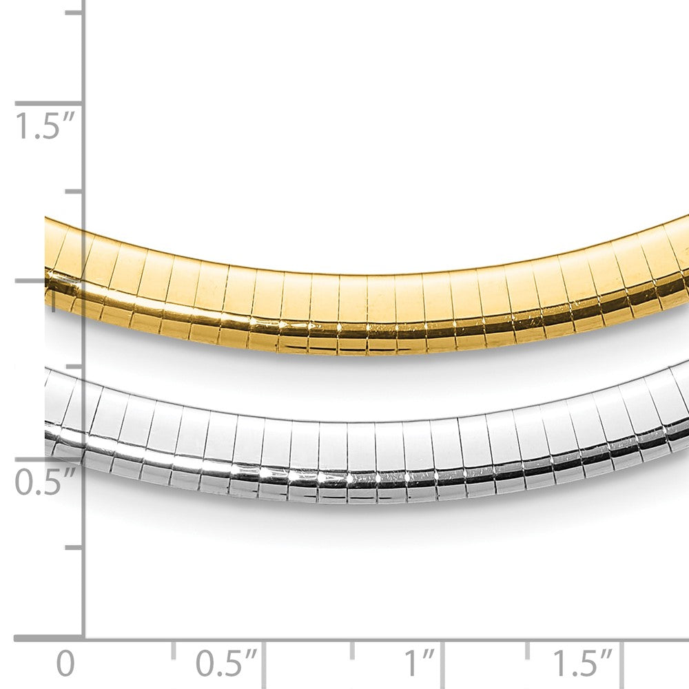 14K Two Tone 6mm Reversible Omega Necklace