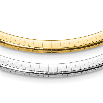 14K Two Tone 6mm Reversible Omega Necklace