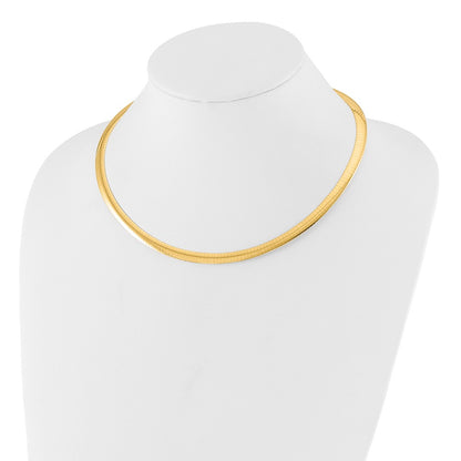 14K Two Tone 6mm Reversible Omega Necklace