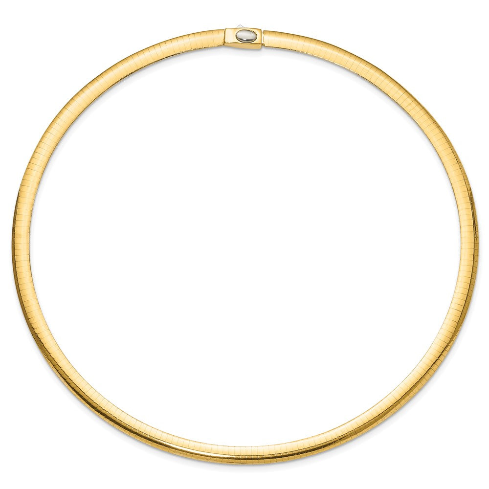 14K Two Tone 6mm Reversible Omega Necklace