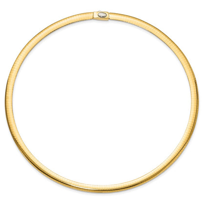 14K Two Tone 6mm Reversible Omega Necklace