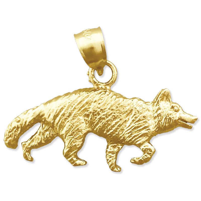 14K Gold Coyote Pendant
