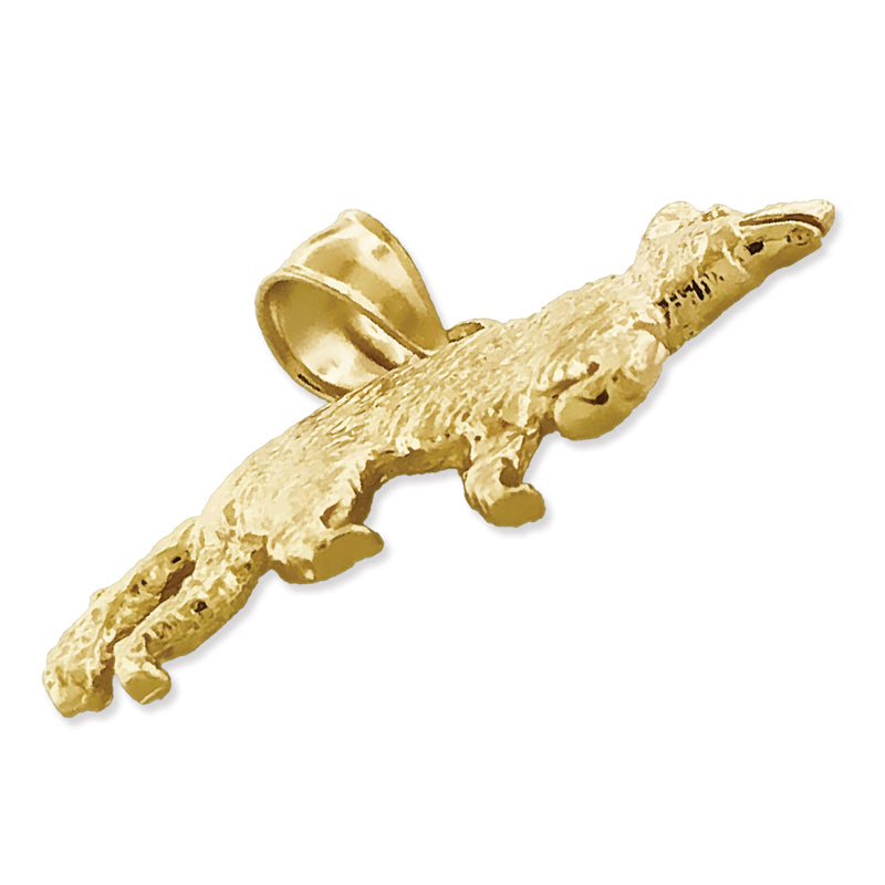 14K Gold Coyote Pendant