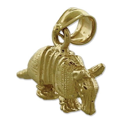 14K Gold 3D Armadillo Charm