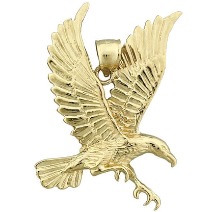 14K Gold Flying Eagle Pendant