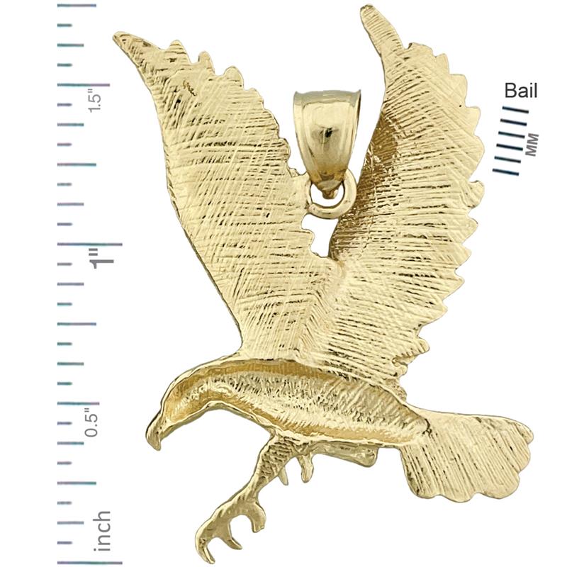 14K Gold Flying Eagle Pendant