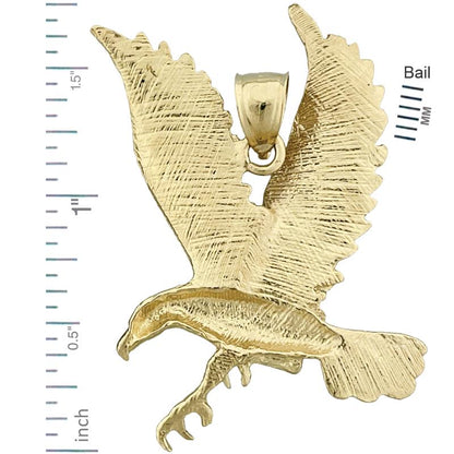 14K Gold Flying Eagle Pendant