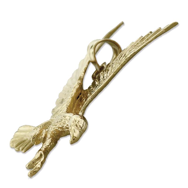 14K Gold Flying Eagle Pendant
