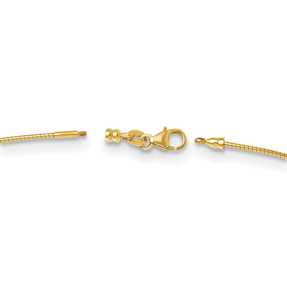 14K Yellow Gold 1.2mm Detachable Clasp Omega Necklace