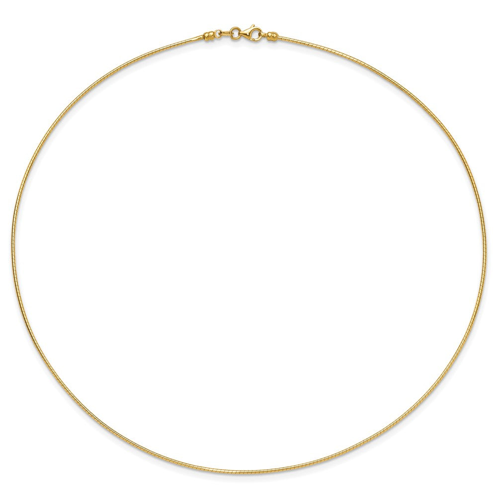 14K Yellow Gold 1.2mm Detachable Clasp Omega Necklace