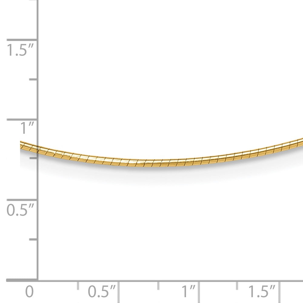 14K Yellow Gold 1.2mm Detachable Clasp Omega Necklace